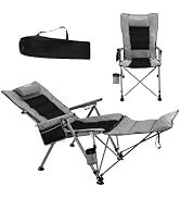 Anmiro Folding Camping Chair for adults-3-in-1 Heavy Duty Foldable Camp Chair with Detachable Foo...
