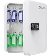 Uniclife 20 Position Key Cabinet with Combination Lock Resettable White Digital Security Storage ...