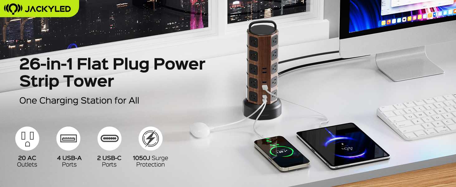 jackyled power strip tower