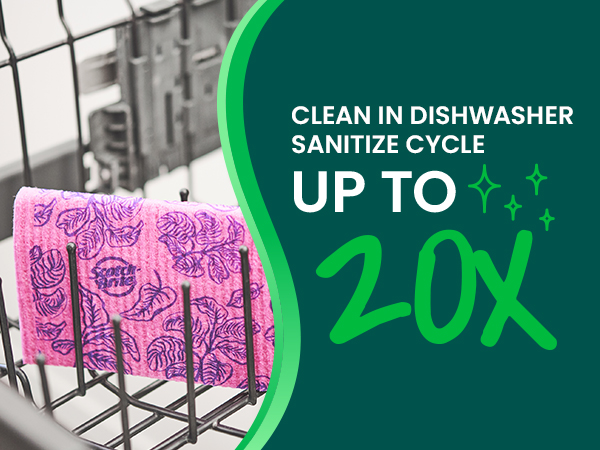 Clean in dishwasher sanitize cycle up to 20X
