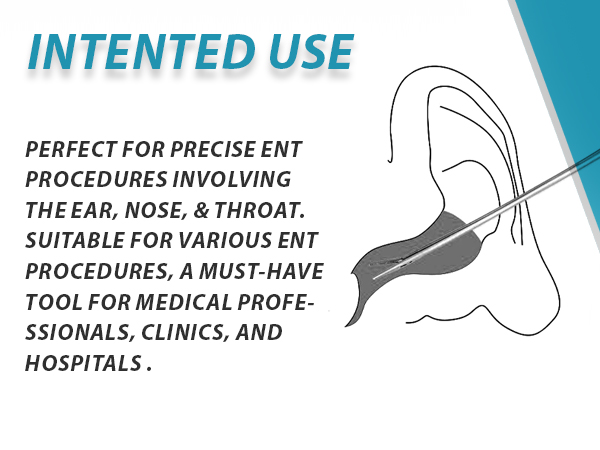 Diagram showing alligator ear forceps entering the human ear canal.