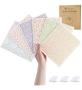 Homaxy Swedish Dishcloths for Kitchen, 6 Pack Geometric Reusable Paper Towels with Clips, Absorbe...