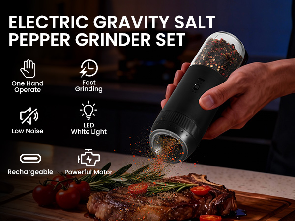 electric pepper and salt grinder gravity salt and pepper grinder auto salt and pepper grinder set