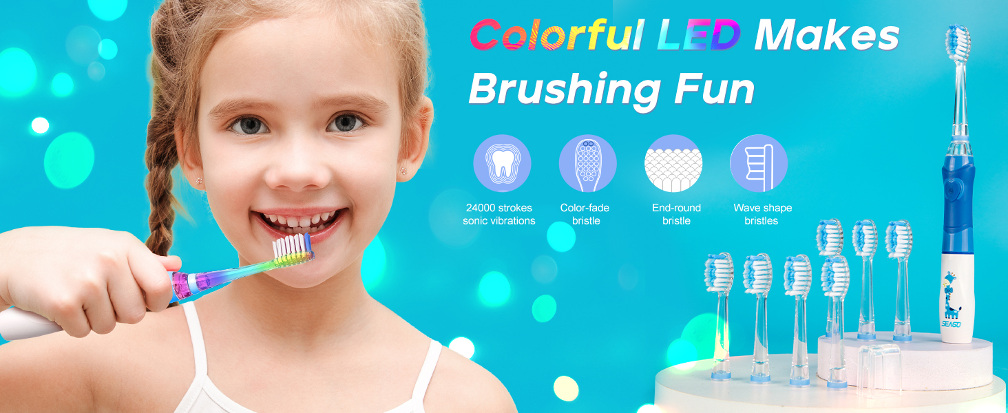 Colorful LED light toothbrush makes brushing fun