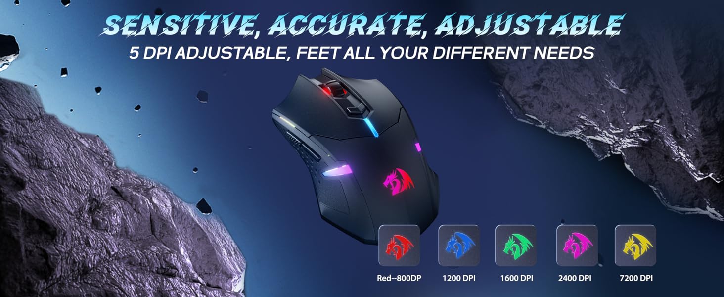 5 DPI adjustable gaming mouse
