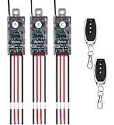 Meskliu Mini Remote Control Switch,3 Way 1 Channel Wireless Switch,DC 5V/12V/24V/ 5A Relay with 1...
