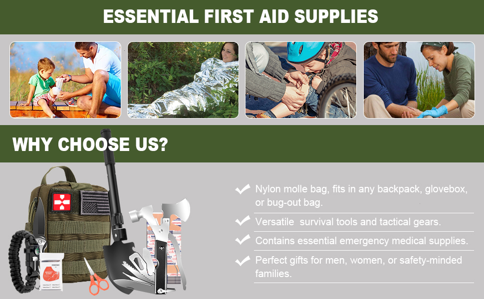 multiple emergency medical supplies