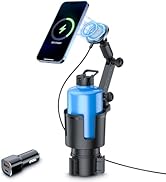 This Hill for Magnetic Cup Holder Charger, 360° Rotating Wireless Magnetic Car Charger, Fast Char...