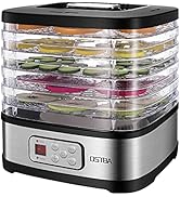 OSTBA Food Dehydrator Machine Adjustable Temperature &amp; 72H Timer, 5-Tray Dehydrators for Food and...