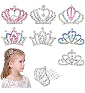 Aswewamt 8 PCS Mini Crystal Rhinestone Princess Crown Hair Comb, Shiny Rhinestone Tiara for Girls...