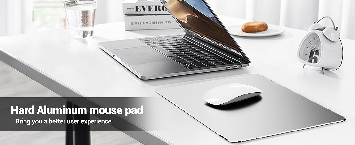 apple mouse pad hard metal mac aluminum magic glass mouse pad imac grey modern gray silver laser