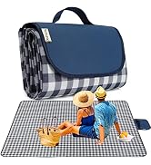 PUPOPIK Picnic Beach Blanket, Picnic Mat 80x57in Waterproof Foldable, Family Mat, Portable Large ...