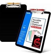 Sooez 2 Pack Plastic Clipboard with Pen Holder, [10% Thicker] Clip Boards 8.5x11 with Low Profile...