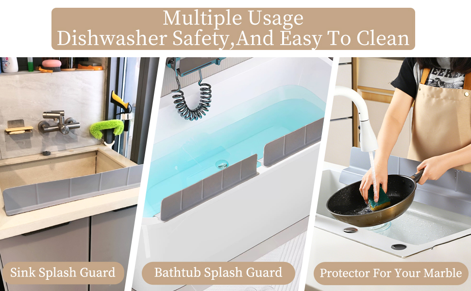 18&amp;#34; Upgraded Silicone Sink Splash Guard Grey