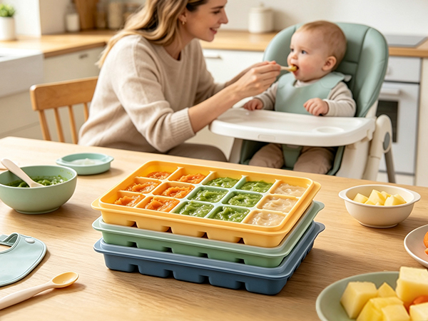 Ice Cube Trays Set of 2, 15-Cube Silicone Molds with Removable Lids