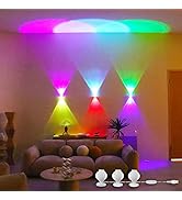 ACNCTOP Novelty Ambient and Mood Lighting 360° Rotating DIY Wall Art Decor RGB Bar LED Wall Light...