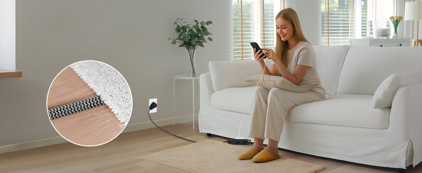 360° Rotating Flat Plug Extension Cord