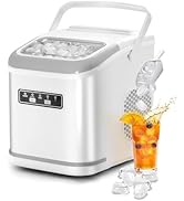 Antarctic Star Countertop Ice Maker Machine with Handle, 2 Size Ice Cube, 9 Cubes Ready in 6 Mins...