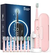 Rtauys M5 Sonic Electric Toothbrush for Adults and Kids - Rechargeable Electric Toothbrush Kids A...