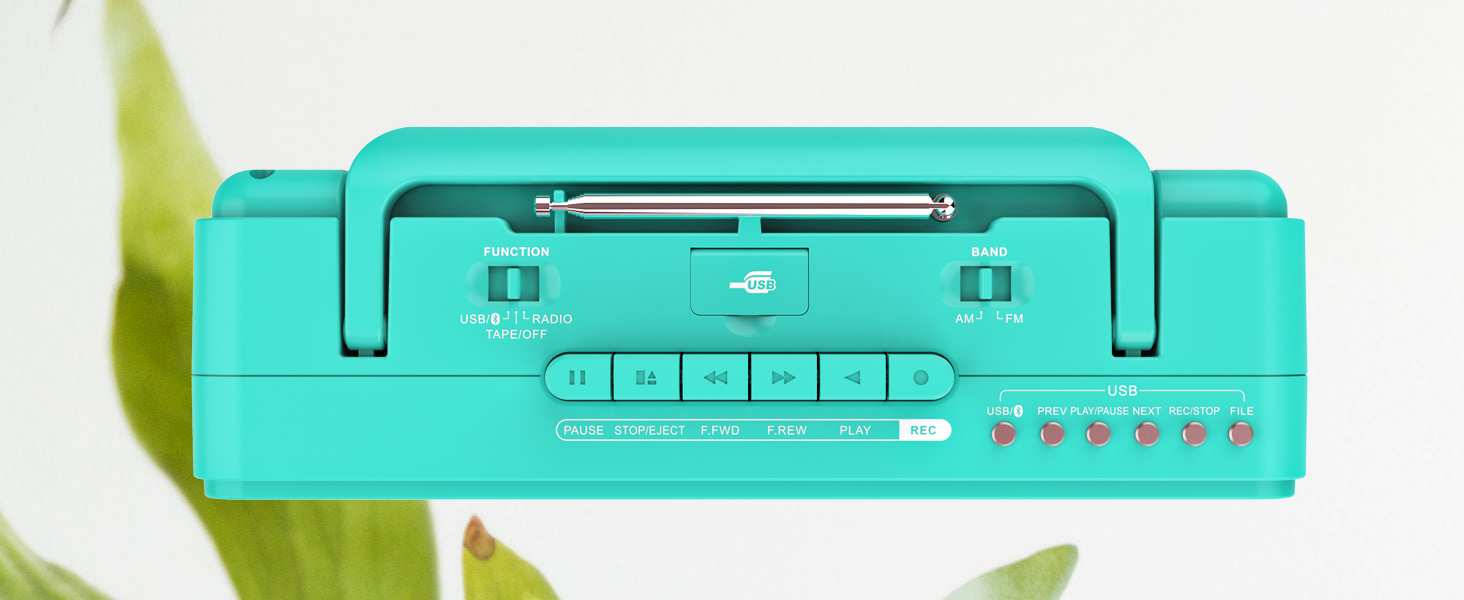 retro green usb cassette player