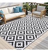 OLANLY Waterproof Outdoor Rug 5x8 ft, Plastic Straw Rug for Camping, RV Mat Outside, Indoor Outdo...