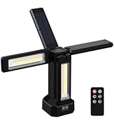 iodoo 13200mAh Rechargeable Solar Work Light with Folding Stand Support and Portable Carrying Bag...