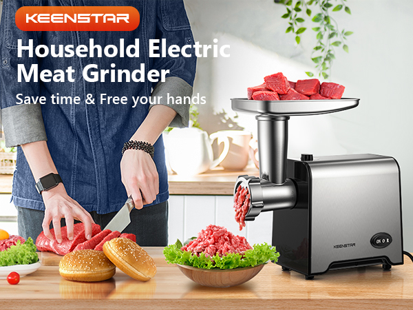 Electric Meat Grinder with Sausage Stuffer Maker &amp;amp; Kubbe Kit