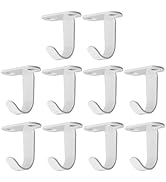 Wealrit 10 Pcs Stainless Steel Under-Shelf Cup Hooks Screw Mounted Ceiling Hook Towel Robe Clothe...