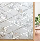 rabbitgoo Window Privacy Film Frosted Bamboo Pattern, Removable UV Blocking Stained Glass Decals ...