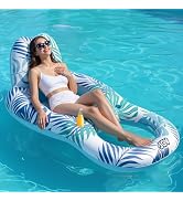 Pool Floats for Adults,Inflatable Chair Lounger Floaties with Drink Holder,Travel Pool Beach Lake...