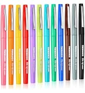 TWOHANDS Felt Tip Pens, 0.7mm Medium Point Fineliner Pens, Assorted Colors No Bleed Felt Pens for...