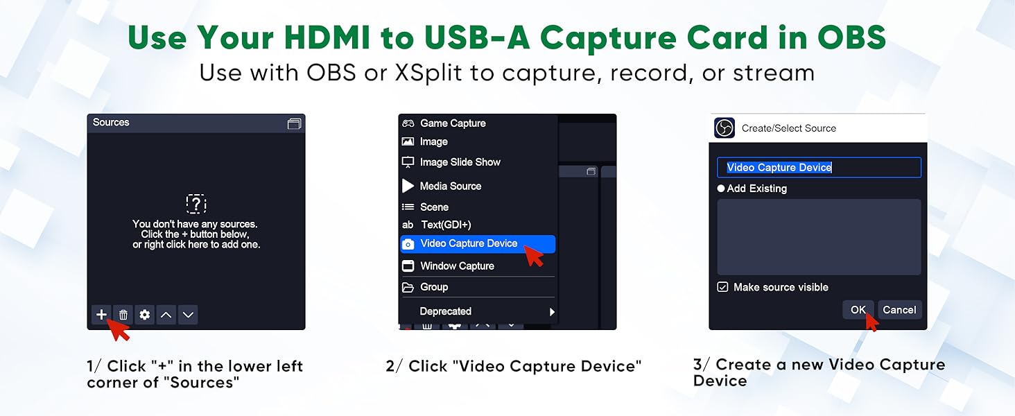HDMI Capture Card Compatible with OBS