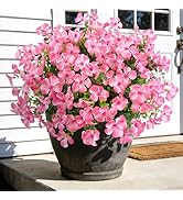 Ouddy Decor 12 Pcs Artificial Geranium Flowers for Outdoors, Fake Silk Flowers UV Resistant Reali...