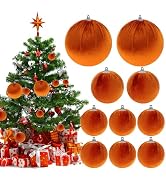 ZningEsxi 10pcs Velvet Christmas Ornaments Ball Handmade Fabric Mixed Size Xmas Hanging Balls Dec...