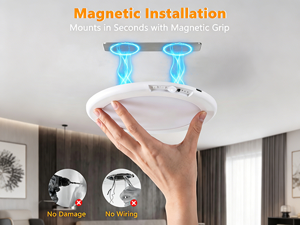 Magnetically Mounted Ceiling Light