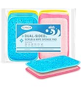 HOMEXCEL 12 Pack Scrub &amp; Wipe Cloths, Dual-Sided Sponges for Kitchen, All-Purpose Cloth for Dishe...