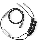 ATTACK SHARK C08 Custom Coiled USB C to A Cable for 8kHz Magnetic Keyboards,8K Dual Type-C Cable ...