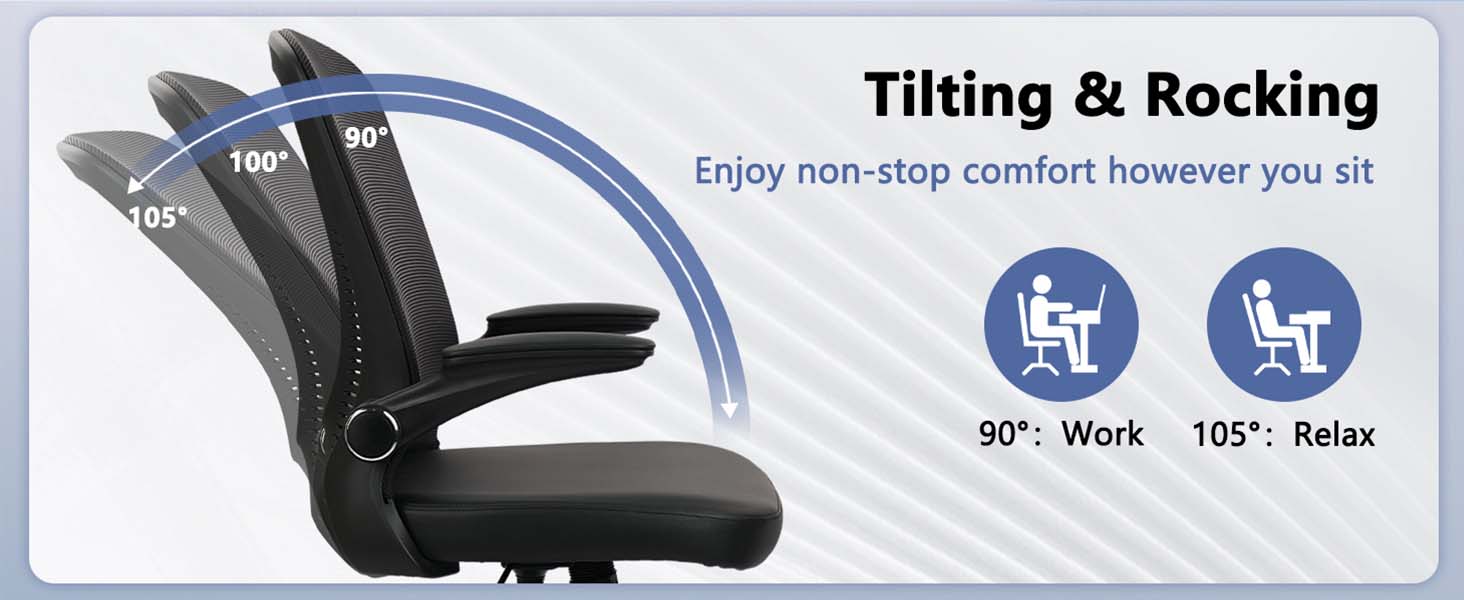 CLATINA Desk Chairs with Wheels, Ergonomic Rolling Mesh Office Chair