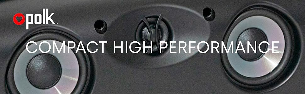 POLK COMPACT CENTER CHANNEL SPEAKER CLOSE VIEW BASS SPEAKERS AND TWEETER