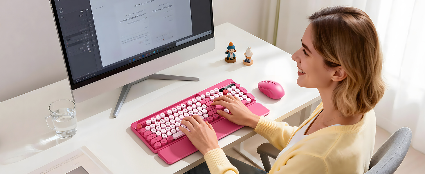 colorful keyboard and mouse wireless
