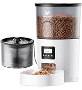 IMIPAW Automatic Cat Feeder and Water Fountain, Timed Dry Food Dispenser, Programmable Portion Co...