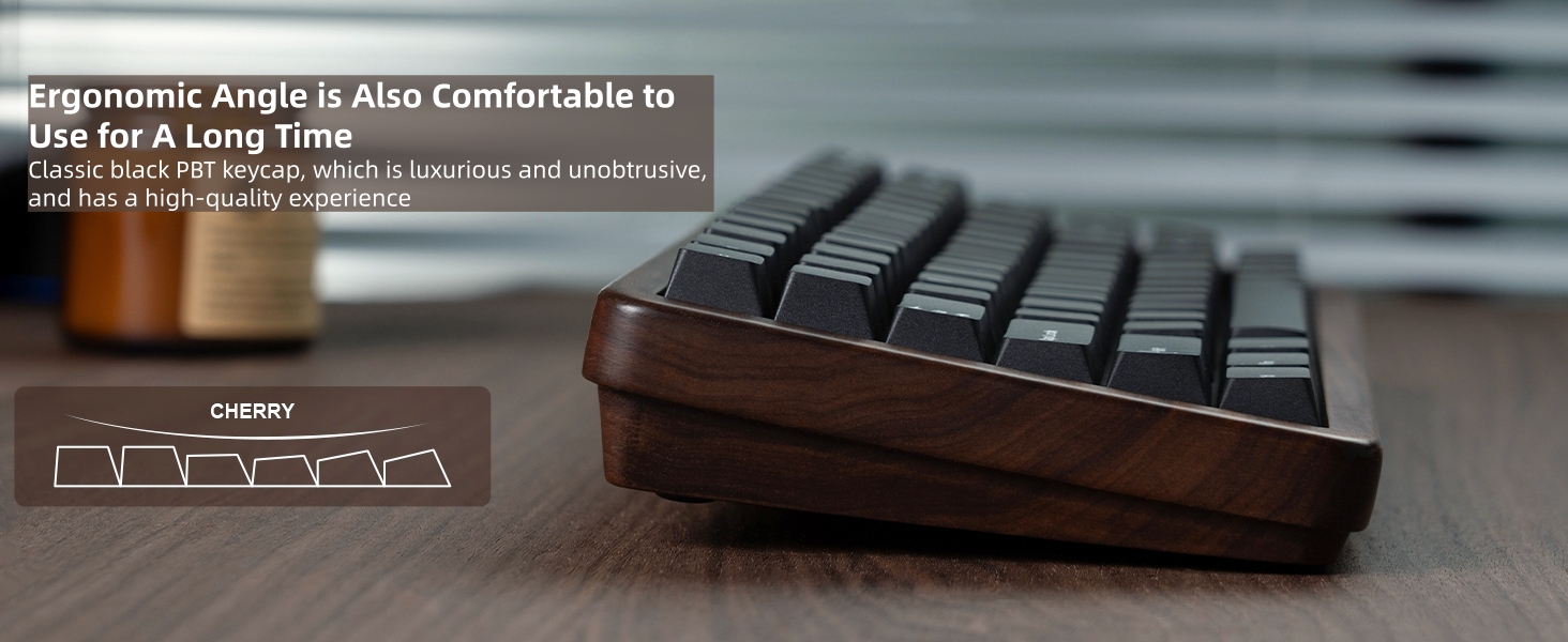 75% Mechanical Keyboard Wireless with QMK/VIA, WD75 V2 Wood Gaming Keyboard