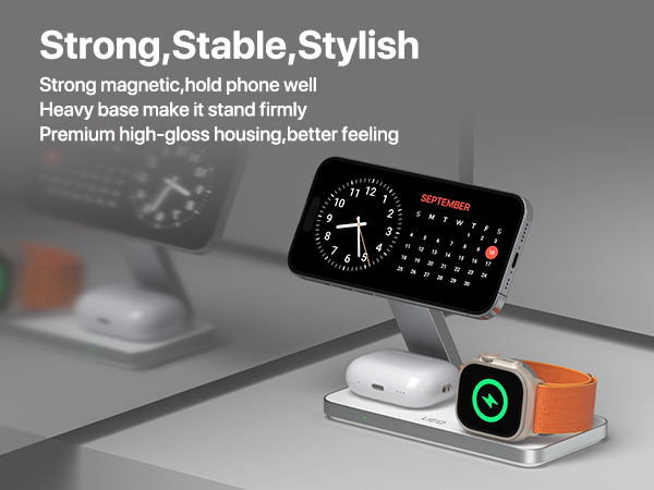 Foldable 3 in 1 Magnetic wireless charger