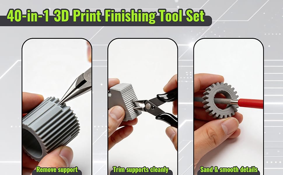 40-Pcs Professional 3D Printing Tool Kit with Multi-functional Screwdrivers