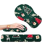 MEKASS Christmas Mouse Pad Ergonomic Mouse Pad and Keyboard Wrist Rest Set, Memory Foam Desk Wris...