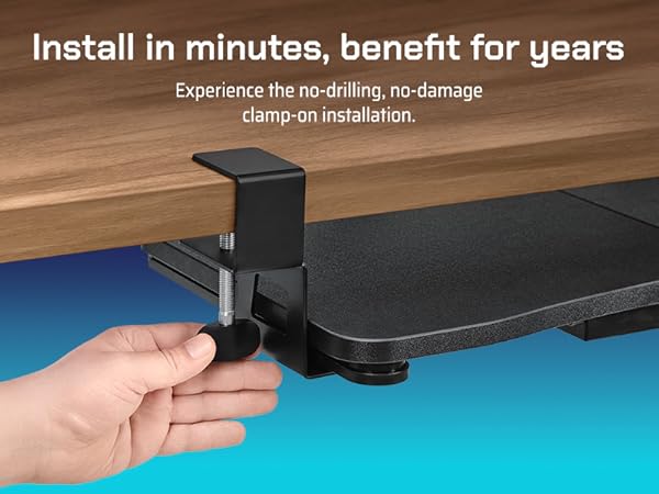 large keyboard tray under desk