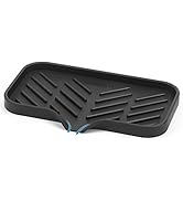 SUBEKYU Silicone Kitchen Soap Tray, Sink Tray for Kitchen Counter/Soap Bottles, Sponge Holder and...