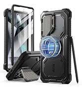 i-Blason Armorbox for Samsung Galaxy S25 Ultra Case MagSafe with Camera Cover Stand [Military Pro...