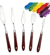 Palette Knife Set 5 Pieces Stainless Steel Painting Knives Art Tools | Wooden Handle Palette Kniv...