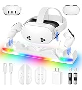 Kinwin 30W Fast Charging Dock for Meta Quest 3S/3/2, Magnetic Charger Station Stand for Oculus Qu...